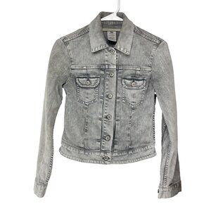 VINCE Cropped Washed Jean Coat Jacket Luxury Contemporary sz XS